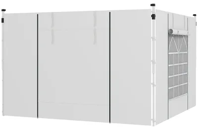 Image de Tente à paroi latérale, 295 x 195 cm, fenêtre blanche, 2 panneaux, tissu, accessoires d'ombrage