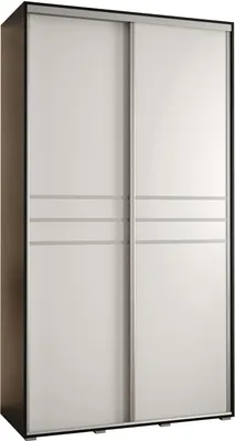 Produktbild von MEBLE KRYSPOL Davos 10 Schrank, zwei Türen - 235,2x140x60 cm - Schwarz Weiß Silber