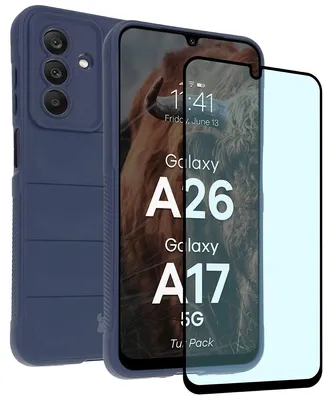 Produktbild von Robuste Handyhülle + gehärtetem Glas für Galaxy A17 5G / A26 5G, Bizon Tur Pack, Dunkelblau