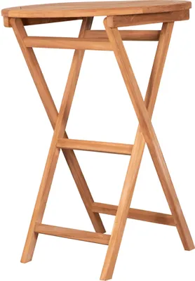 A wooden folding bar table.