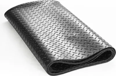 Obrázok produktu pre SucceBuy gumová podlahová rohož s diamantovou doskou, 3 mm x 4 ft x 10 ft SBR gumová garážová rohož, ľahko sa čistí, dizajn diamantovej dosky pre autá, garáž, priemyselné použitie, telocvičňa, čierna