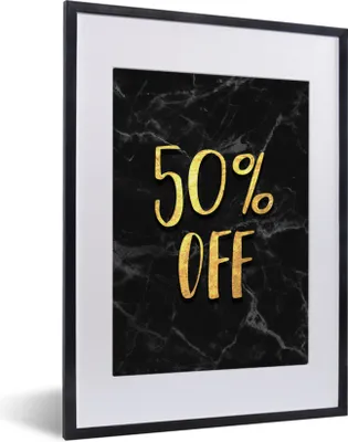 Produktbild von MuchoWow® Gerahmtes Poster Verkauf - Gold - Marmor 30x40 cm - Poster mit Schwarzem Bilderrahmen Wandposter Rahmen Foto Bilder - Wandposter Schlafzimmer
