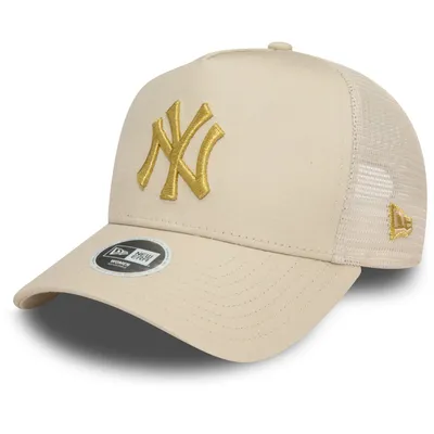 Produktbild von New Era Damen Trucker Cap - METALLIC New York Yankees beige