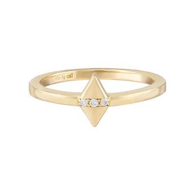 Produktbild von cai Ring 925/- Sterling Silber gelb 050 (15,9) Zirkonia 360272748V