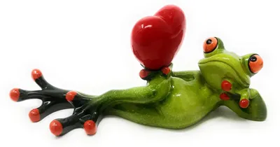 Produktbild von Dekofigur Frosch liegend mit Herz Formano Froschhausen