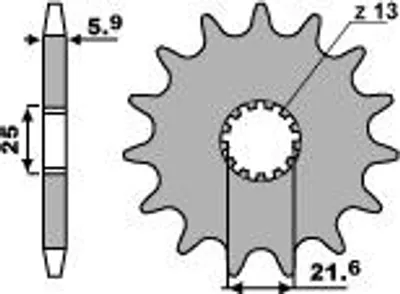 Image de Pignon avant Zębatka PBR 565 13 18NC pour YFZ 450 '04-'13, chaîne 520