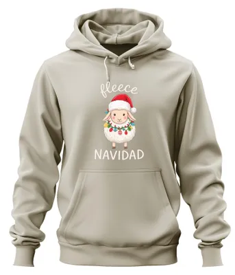 Zdjęcie produktu dla polar NAVIDAD słodkie owieczki świąteczne lampki Mikołaj uni  bluza z kapturem, natura, L