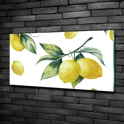 Produktbild von Tulup® Glas-Bild - 100x50 -Wandkunst - Wandbild hinter gehärtetem Sicherheitsglas  - Essen & Getränke - Zitronen - Gelb