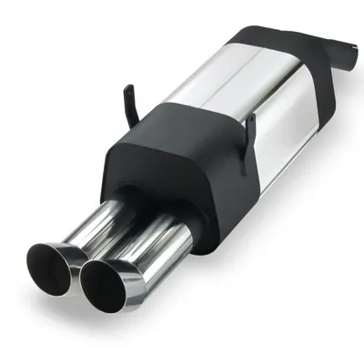 Produktbild von Edelstahl Sportauspuff Auspuff 2x76 DTM rund BMW E36 316i 318i