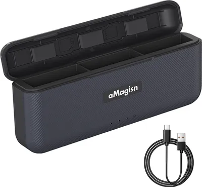Produktbild von aMagisn 3-Slot Schnellladebox Akkuladegeraet Typ-C PD Schnellladehuelle Sportkamera Zubehoer Ersatz fuer Insta360 Ace/Ace Pro