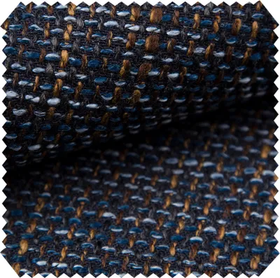 Produktbild von novely® LANZ Premium Möbelstoff mit Schwerem Webcharakter - Grob Gewebter Polsterstoff - Pflegeleichte Meterware 1lfm - Farbe: 14 Navy Braun