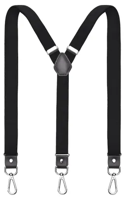 Produktbild von DonDon Hosenträger Herren extra stark - Hosenträger schwarz für Arbeitshosen und Anzug mit starken Clips lang schmal oder Riemen für Herren breit in Y-Form oder X-Form
