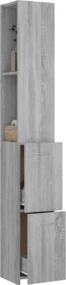 Obrázok produktu pre vidaXL Kúpeľňová skrinka Grey Sonoma 25x26,5x170 cm Drevo Materiál