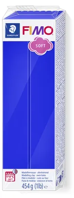 Produktbild von STAEDTLER FIMO soft 8021 ofenhärtende Modelliermasse Einzelprodukt, 454g, brillantblau