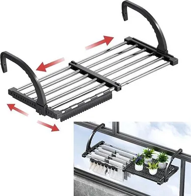 Produktbild von Famanu Balkon-Wäscheständer ausziehbar - Platzsparend, stabil und vielseitig