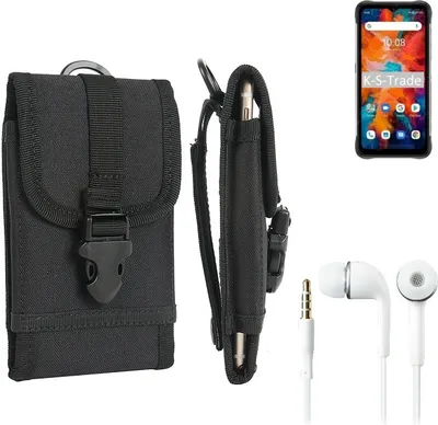 Produktbild von K-S-Trade Holster Schutz Hülle kompatibel mit UMIDIGI Bison X10 Pro Gürteltasche Handy Hülle Tasche outdoor Seitentasche schwarz 1x + Kopfhörer