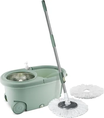 Obrázok produktu pre LAMART LT8053 Upratovacia sada – rotačný mop a vedro, sada obsahuje 7 l vedro, rotačný mop z mikrovlákna, 1x náhradný návlek, dávkovač, plast, kov, mikrovlákno
