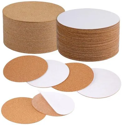 Produktbild von Unyqoos® Korkuntersetzer 50 Stück – natürliche, zuschneidbare & selbstklebende Korkplatten, rutschfest für Haus & Büro