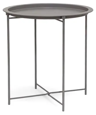 Produktbild von osoltus Premium Metall Beistelltisch Warm Grey rund 47 cm