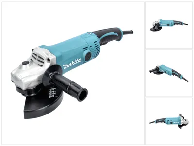 A Makita angle grinder is shown against a white background.