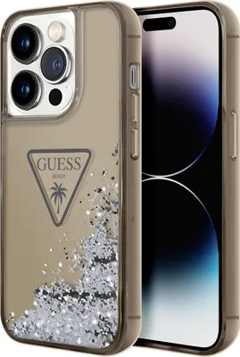 Produktbild von Guess Guhcp14Xlfctpk Iphone 14 Pro Max 6,7"" Czarny/Schwarz Hardcase Flüssig Glitter Palm Collection
