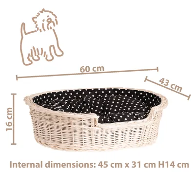 Zdjęcie produktu dla Wiklinowy kosz dla psa owalny 60X43 H16 CM