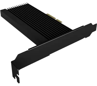 Zdjęcie produktu dla ICY BOX IB-PCI208-HS, PCIe, M.2, pełna wysokość / niski profil, PCIe 4.0, Schwarz, Passiv