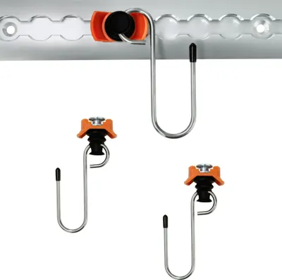 Produktbild von Fitting mit Haken für Airlineschiene, Zubehör zum Aufhängen bis 50 kg – 2er Set | Airlineschienen Fittings für Lieferwagen, Wohnmobile, LKWs