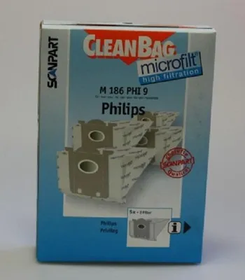Produktbild von CleanBag Staubsaugerbeutel M186PHI9 für Philips HR 8300 - HR 8399