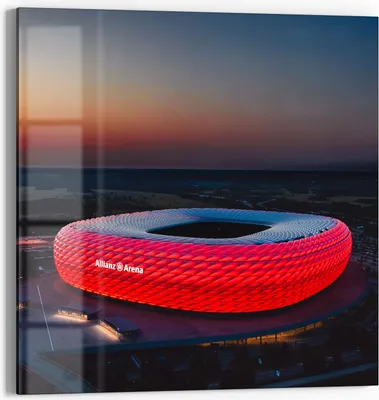 Produktbild von DEQORI Magnettafel Glas 50x50 cm 'Allianz Arena, München' beschreibbar Whiteboard
