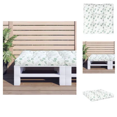 Immagine prodotto di vidaXL Cuscino per pallet con motivo a foglie 70x70x12 cm Tessuto -  Cuscino per seduta