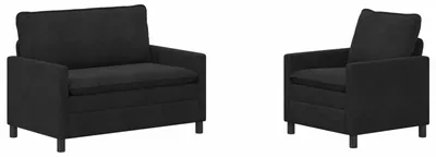 Produktbild von vidaXL Sofa Set 2 stk. Schwarz Samt