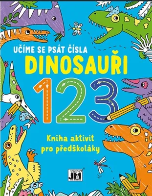 Obrázek produktu pro Učíme se psát čísla Dinosauři 123 - Kniha aktivit pro předškoláky