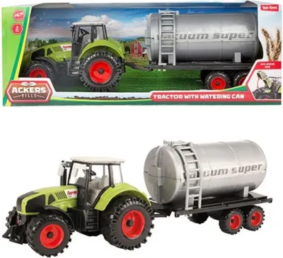 Produktbild von Toi-Toys TRACTOR Spielzeugtraktor mit Wassertank-Anhänger – Friktionsmotor, 20 cm, ab 3 Jahren