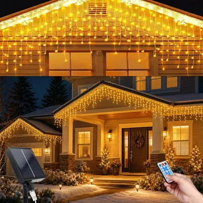 Solar-Eiszapfen-Lichterkette 8m, 288 LEDs, 8 Modi, IP65