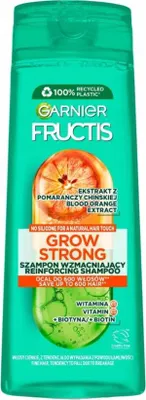 Produktbild von Garnier Fructis Grow Strong, Unisex, Nicht-professionell, Shampoo, Alle Haare, 400 ml, Glanz, Verstärkung