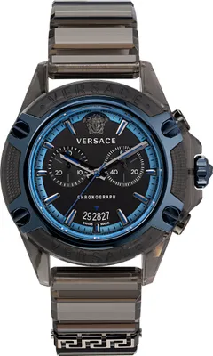 Produktbild von Versace VEZ700622 Icon Active Chrono blau schwarz Herren Damen Uni Uhr NEU