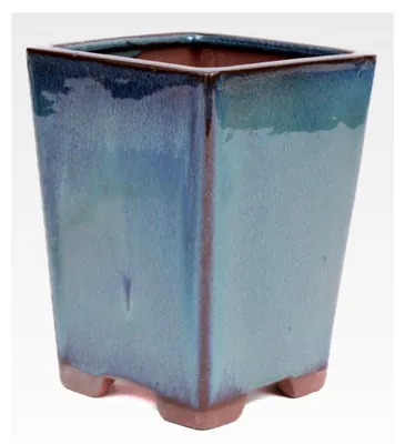 Produktbild von Bonsai - Kaskadenschale 10,5 x 10,5 x 14,5 cm grünblau
