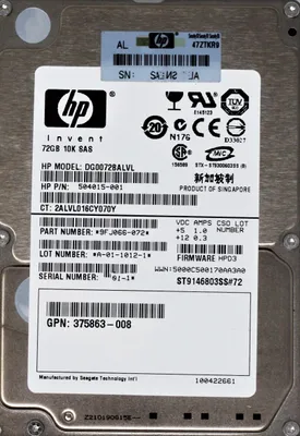 Produktbild von hewlett packard Seagate Savvio 10K.3 72GB 2,5' HDD 10000U SAS 16MB Cache ST9146803SS#72