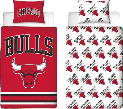 Image de NBA - Chicago Bulls, linge de lit, réversible TC265 (lit double) (Noir/Rouge/Blanc)