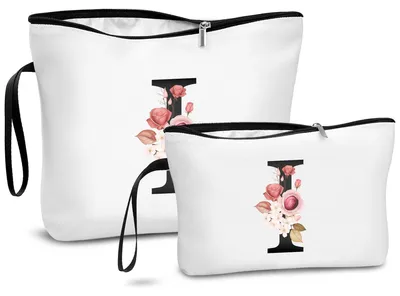 Image de Omgoods - Coffret de 2 sacs de rangement pour maquillage, de la lettre A à la lettre Z, pour femmes