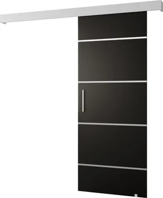 Produktbild von MEBLE KRYSPOL Schiebetürsystem SALWADOR 4 mit Schienenabdeckung, Einbautüren, 90x204cm, Schwarz