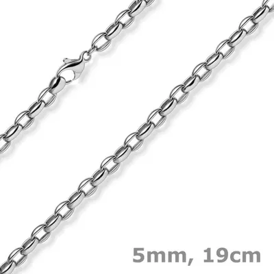 Produktbild von 5mm Erbs-Anker oval Armband Armkette Armschmuck aus 585 Gold Weißgold 19cm