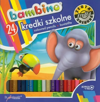 Image de Bambino crayons scolaires triangulaires en bois 24 couleurs