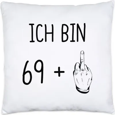 Produktbild von 70. Geburtstag Kissen inkl. Füllung Mittelfinger Humorvolle Geschenkidee Runder Geburtstag 70 Jahre Alt Originell