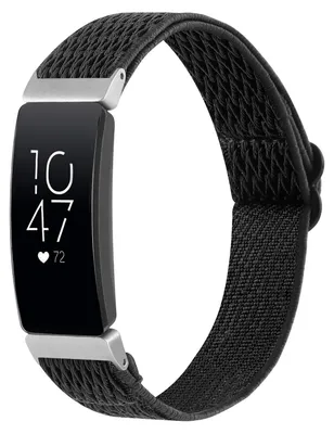 Produktbild von By Qubix passend für Fitbit Inspire 2 & Ace 3 Elastische Solo Loop Nylonarmband - Schwarz