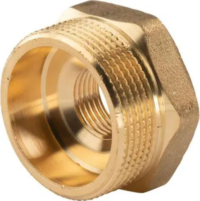 Produktbild von Messing Gewinde-Fitting Reduzierung 1 1/2'AG (DN 40) - 1/2'IG (DN 15) - schwere Ausführung