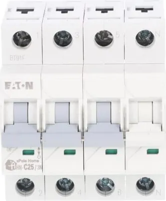 Produktbild von HN-C25/3N Leitungsschutzschalter 6kA C25A 3P+N 194913 EATON