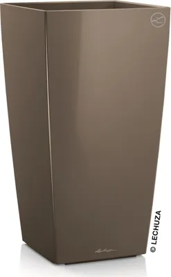 Zdjęcie produktu dla Donica Doniczka Lechuza Do Domu Na Taras CUBICO Premium 30/30/56 taupe-szarobrązowy połysk