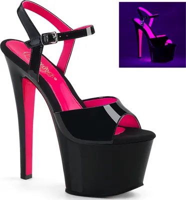 Produktbild von SKY-309TT Damen Sandale von Pleaser, Schwarz Pink , EU 38, US 8